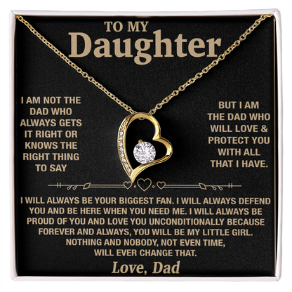 TO MY DAUGHTER "Will love & protect you" Necklace - GIFT FROM DAD - Forever Love Necklace (SKU2606-214)