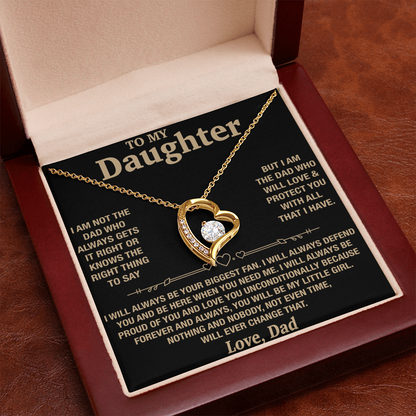 TO MY DAUGHTER "Will love & protect you" Necklace - GIFT FROM DAD - Forever Love Necklace (SKU2606-214)