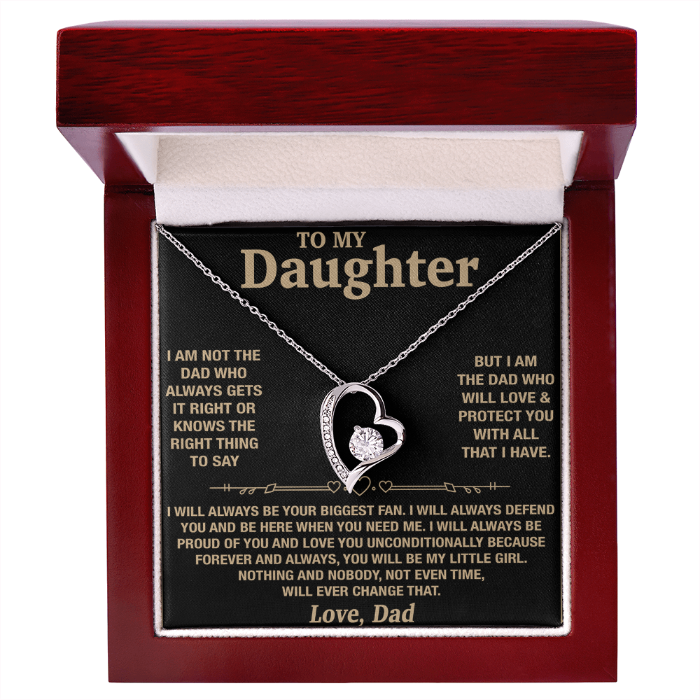 TO MY DAUGHTER "Will love & protect you" Necklace - GIFT FROM DAD - Forever Love Necklace (SKU2606-214)