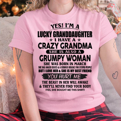 MARCH - LUCKY GRANDDAUGHTER OF CRAZY GRANDMA - PERFECT GIFT FROM GRANDMA - tracy03 (SKU12-146-03)