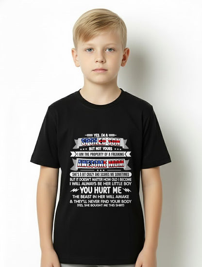 Im A Spoiled Son But Not Yours Freaking Awesome Mom USA Flag T-Shirt From MOM - TRACY00 (SKU-TRAN-120512)