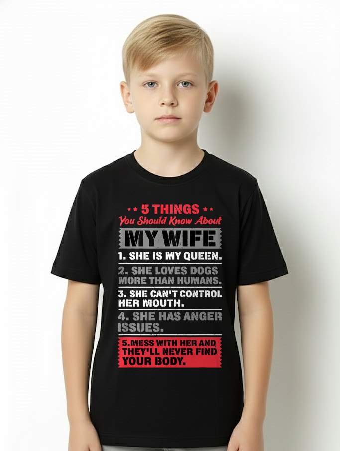 5 Things You Should Know About My Wife Husband Giftidea T-Shirt From WIFE - TRACY00 (SKU-TRAN-130506)