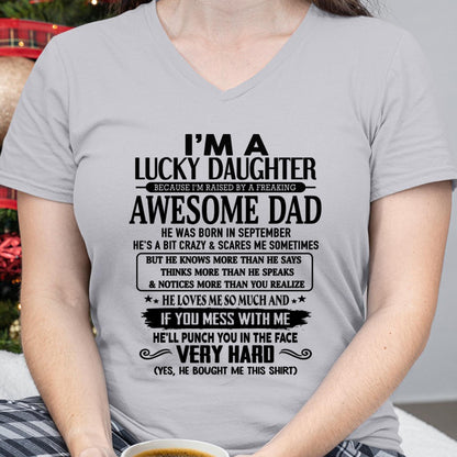 September - I'm Lucky Daughter - Gift for Daughter from Dad - XUAN09 (SKU-TLUCKYDD-09)